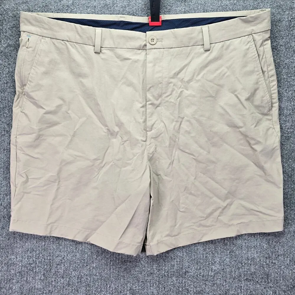 Vineyard Vines On-The-Go Shorts Mens 40 (42x7) Khaki Performance OTG Stretch